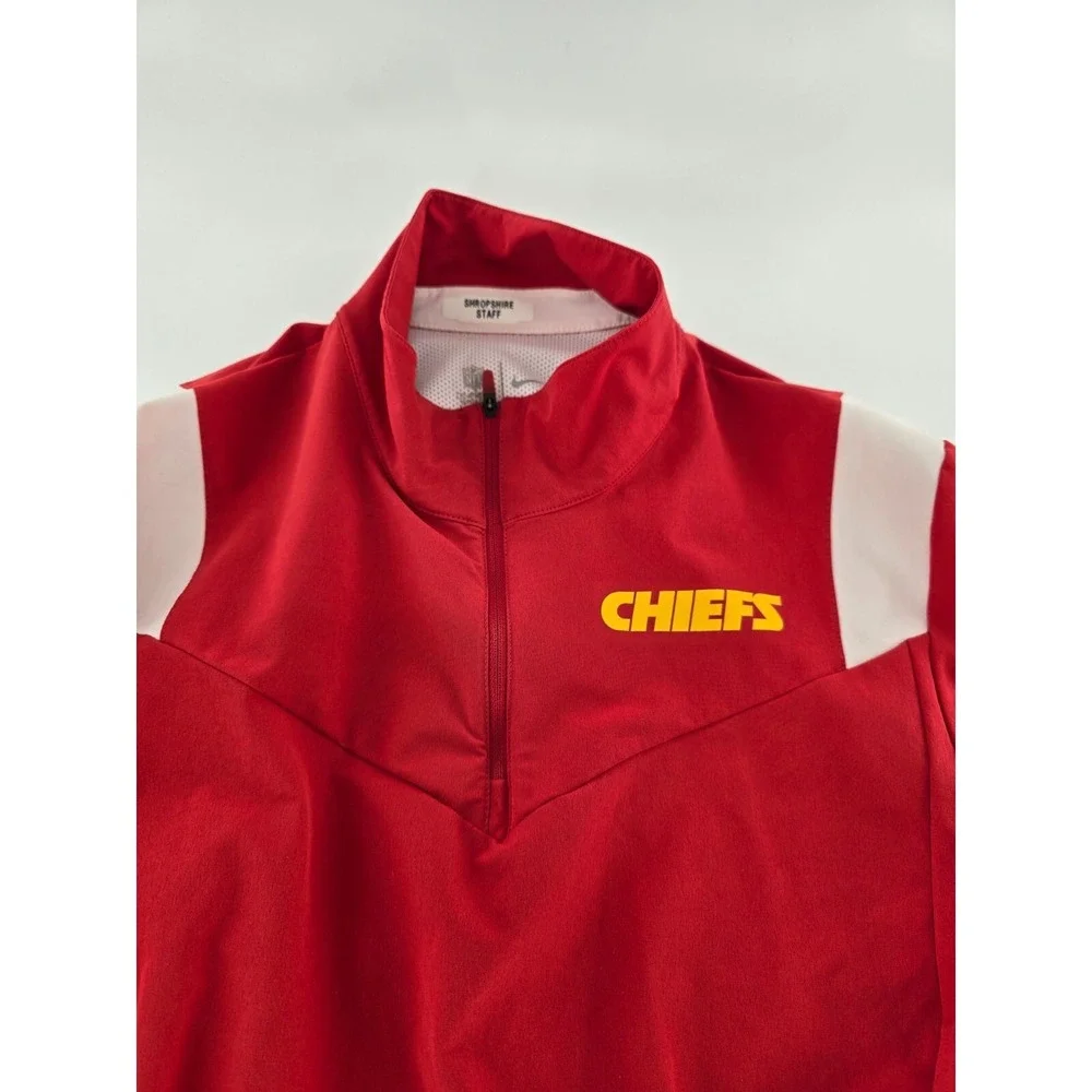 Nike NFL On Field Jacket‎ Men's M Red Kansas City Chiefs Quarter Zip Rain